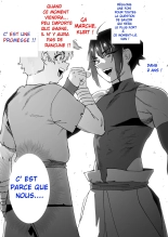 L'histoire de deux amis qui se sont séparés en se promettant de devenir plus forts, mais qui se sont retrouvés après 2 ans en tant que fiottes. : page 94